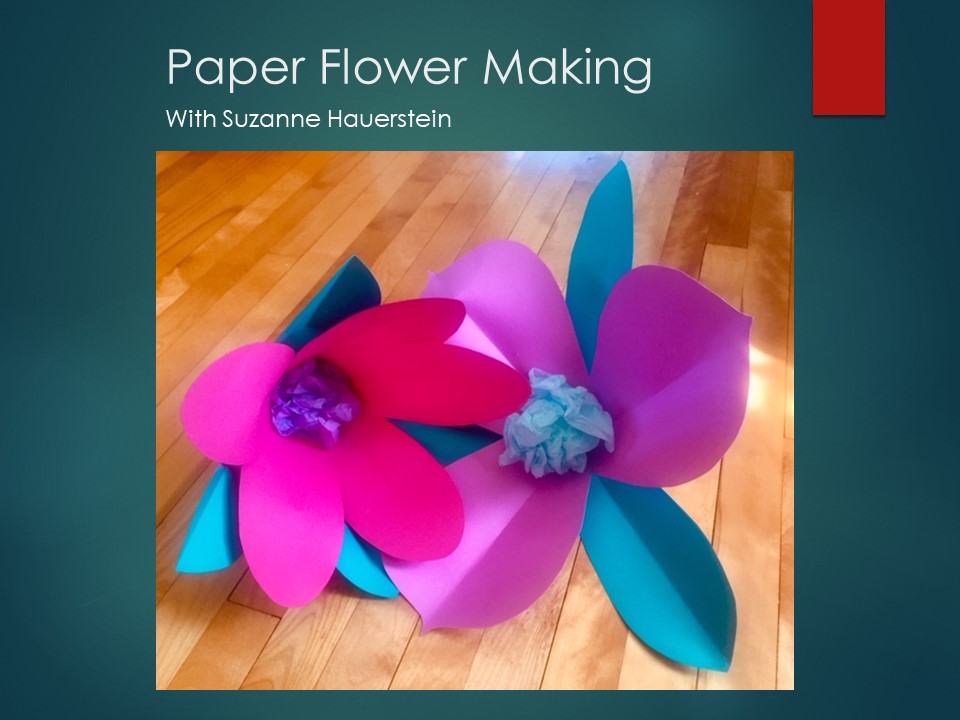 An image that explains how to make paper flowers.