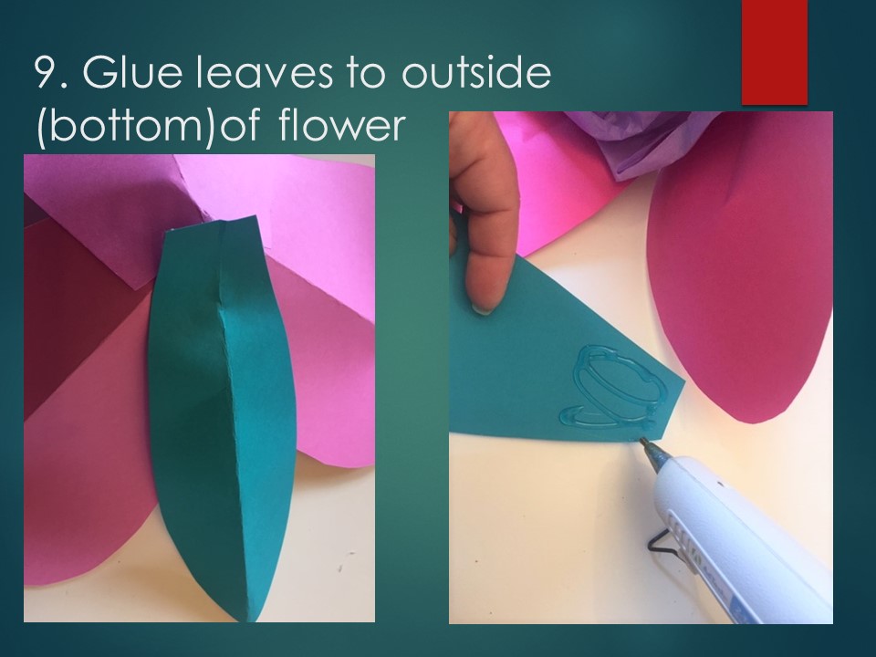 An image that explains how to make paper flowers.