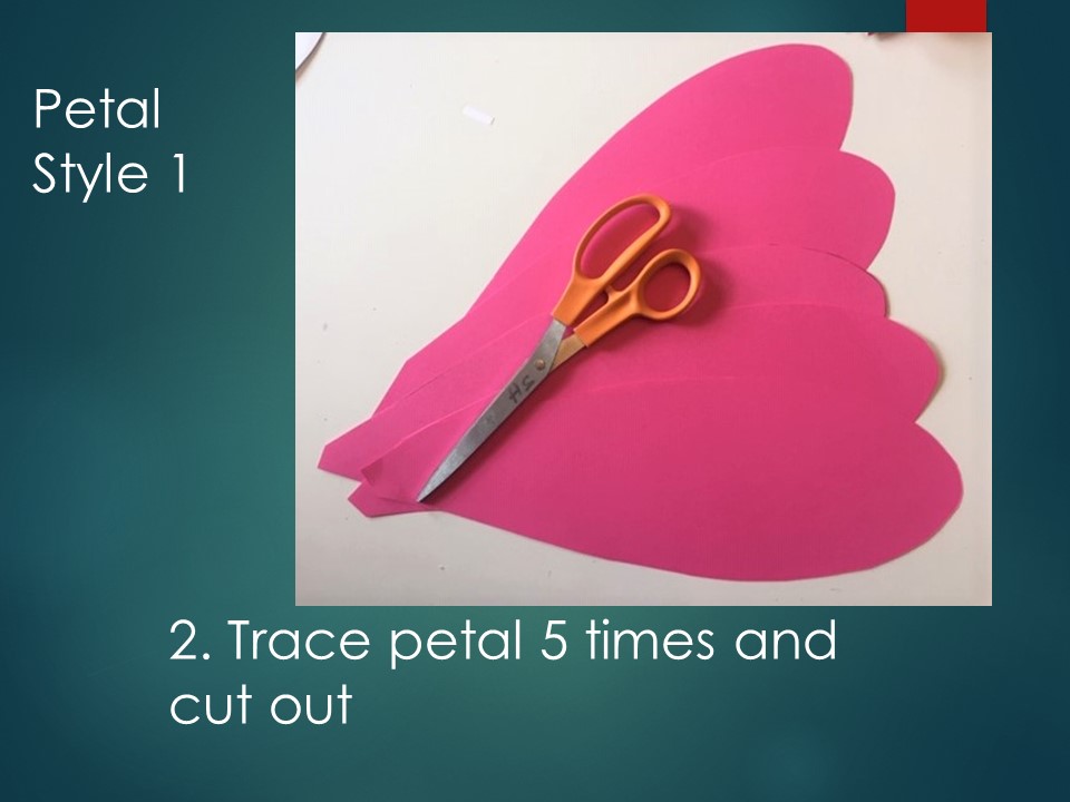 An image that explains how to make paper flowers.