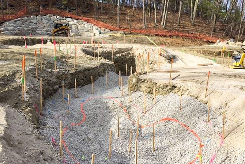 Construction of the pond in The Ramble.