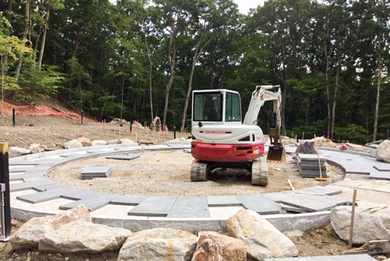 Construction of the lawn in The Ramble.